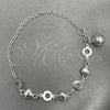 Pulsera de Dije 03.409.0005.07 Plata Rodinada, Diseño de Corazón, Pulido, Tono Plateado (7 Pulgadas de Largo)