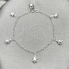 Pulsera de Dije 03.409.0006.07 Plata Rodinada, Diseño de Tortuga, Pulido, Tono Plateado (7 Pulgadas de Largo)
