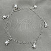 Pulsera de Dije 03.409.0006.07 Plata Rodinada, Diseño de Tortuga, Pulido, Tono Plateado (7 Pulgadas de Largo)