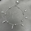 Pulsera de Dije 03.409.0008.07 Plata Rodinada, Diseño de Pina, Pulido, Tono Plateado (7 Pulgadas de Largo)