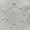 Pulsera de Dije 03.409.0008.07 Plata Rodinada, Diseño de Pina, Pulido, Tono Plateado (7 Pulgadas de Largo)