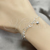 Pulsera de Dije 03.409.0009.07 Plata Rodinada, Diseño de Estrella, Pulido, Tono Plateado (7 Pulgadas de Largo)
