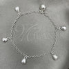 Pulsera de Dije 03.409.0010.07 Plata Rodinada, Diseño de Concha, Pulido, Tono Plateado (7 Pulgadas de Largo)