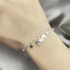 Pulsera de Dije 03.409.0011.07 Plata Rodinada, Diseño de Delfín, Pulido, Tono Plateado (7 Pulgadas de Largo)