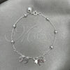Pulsera de Dije 03.409.0011.07 Plata Rodinada, Diseño de Delfín, Pulido, Tono Plateado (7 Pulgadas de Largo)