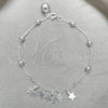 Pulsera de Dije 03.409.0011.07 Plata Rodinada, Diseño de Delfín, Pulido, Tono Plateado (7 Pulgadas de Largo)