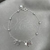 Pulsera de Dije 03.409.0011.07 Plata Rodinada, Diseño de Delfín, Pulido, Tono Plateado (7 Pulgadas de Largo)