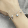 Pulsera de Dije 03.409.0014.07 Plata Rodinada, Diseño de Delfín, Pulido, Tono Plateado (7 Pulgadas de Largo)