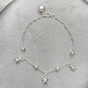 Pulsera de Dije 03.409.0015.07 Plata Rodinada, Diseño de Estrella, Pulido, Tono Plateado (7 Pulgadas de Largo)