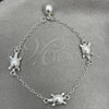 Pulsera de Dije 03.409.0016.07 Plata Rodinada, Diseño de Tortuga, Pulido, Tono Plateado (7 Pulgadas de Largo)