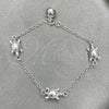 Pulsera de Dije 03.409.0016.07 Plata Rodinada, Diseño de Tortuga, Pulido, Tono Plateado (7 Pulgadas de Largo)
