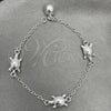 Pulsera de Dije 03.409.0016.07 Plata Rodinada, Diseño de Tortuga, Pulido, Tono Plateado (7 Pulgadas de Largo)