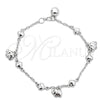 Pulsera de Dije 03.409.0017.07 Plata Rodinada, Diseño de Elefante, Pulido, Tono Plateado (7 Pulgadas de Largo)