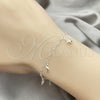 Pulsera de Dije 03.409.0018.07 Plata Rodinada, Diseño de Delfín, Pulido, Tono Plateado (7 Pulgadas de Largo)