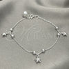 Pulsera de Dije 03.409.0019.07 Plata Rodinada, Diseño de Estrella, Pulido, Tono Plateado (7 Pulgadas de Largo)