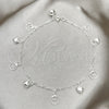 Tobillera de Dije 03.409.0031.10 Plata Rodinada, Diseño de Corazón, Pulido, Tono Plateado (10 Pulgadas de Largo)