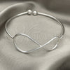 Aro Individual 07.409.0002 Plata Rodinada, Diseño de Infinito, Pulido, Tono Plateado (Grosor 04 MM, Talla Unica)