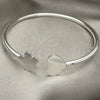 Aro Individual 07.409.0007 Plata Rodinada, Diseño de Corazón, Pulido, Tono Plateado (Grosor 04 MM, Talla Unica)