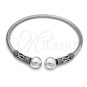 Aro Individual 07.409.0009 Plata Rodinada, Diseño de Bola, Pulido, Tono Plateado (Grosor 04 MM, Talla Unica)