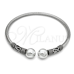 Aro Individual 07.409.0009 Plata Rodinada, Diseño de Bola, Pulido, Tono Plateado (Grosor 04 MM, Talla Unica)