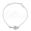 Pulsera Elegante 03.392.0023.07 Plata Rodinada, Diseño de Llave, Pulido, Tono Plateado (7 Pulgadas de Largo)