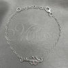 Pulsera Elegante 03.392.0023.07 Plata Rodinada, Diseño de Llave, Pulido, Tono Plateado (7 Pulgadas de Largo)