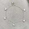 Pulsera de Dije 03.397.0008.07 Plata Rodinada, Diseño de Elefante, Pulido, Tono Plateado (7 Pulgadas de Largo)