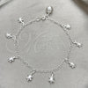 Pulsera de Dije 03.397.0009.07 Plata Rodinada, Diseño de Tortuga, Pulido, Tono Plateado (7 Pulgadas de Largo)