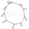 Pulsera de Dije 03.397.0009.07 Plata Rodinada, Diseño de Tortuga, Pulido, Tono Plateado (7 Pulgadas de Largo)