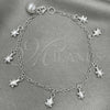 Pulsera de Dije 03.397.0009.07 Plata Rodinada, Diseño de Tortuga, Pulido, Tono Plateado (7 Pulgadas de Largo)