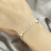 Pulsera de Dije 03.397.0011.07 Plata Rodinada, Diseño de Estrella, Pulido, Tono Plateado (7 Pulgadas de Largo)