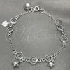 Pulsera de Dije 03.397.0011.07 Plata Rodinada, Diseño de Estrella, Pulido, Tono Plateado (7 Pulgadas de Largo)