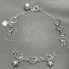Pulsera de Dije 03.397.0011.07 Plata Rodinada, Diseño de Estrella, Pulido, Tono Plateado (7 Pulgadas de Largo)