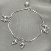 Pulsera de Dije 03.397.0012.07 Plata Rodinada, Diseño de Delfín, Pulido, Tono Plateado (7 Pulgadas de Largo)