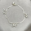 Pulsera de Dije 03.397.0012.07 Plata Rodinada, Diseño de Delfín, Pulido, Tono Plateado (7 Pulgadas de Largo)