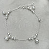 Pulsera Elegante 03.407.0003.07 Plata Rodinada, Diseño de Bola, Pulido, Tono Plateado (7 Pulgadas de Largo)