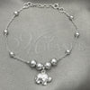 Pulsera de Dije 03.407.0004.07 Plata Rodinada, Diseño de Elefante, Pulido, Tono Plateado (7 Pulgadas de Largo)
