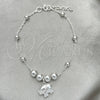 Pulsera de Dije 03.407.0004.07 Plata Rodinada, Diseño de Elefante, Pulido, Tono Plateado (7 Pulgadas de Largo)
