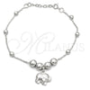 Pulsera de Dije 03.407.0004.07 Plata Rodinada, Diseño de Elefante, Pulido, Tono Plateado (7 Pulgadas de Largo)