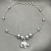 Pulsera de Dije 03.407.0004.07 Plata Rodinada, Diseño de Elefante, Pulido, Tono Plateado (7 Pulgadas de Largo)