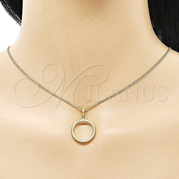 Juego de Arete y Dije de Adulto 10.379.0069 Oro Laminado, con Marfil Perla, Pulido, Tono Dorado