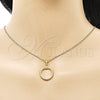 Juego de Arete y Dije de Adulto 10.379.0069 Oro Laminado, con Marfil Perla, Pulido, Tono Dorado