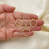 Juego de Arete y Dije de Adulto 10.379.0069 Oro Laminado, con Marfil Perla, Pulido, Tono Dorado
