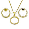 Juego de Arete y Dije de Adulto 10.379.0069 Oro Laminado, con Marfil Perla, Pulido, Tono Dorado