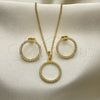 Juego de Arete y Dije de Adulto 10.379.0069 Oro Laminado, con Marfil Perla, Pulido, Tono Dorado
