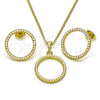Juego de Arete y Dije de Adulto 10.379.0069 Oro Laminado, con Marfil Perla, Pulido, Tono Dorado