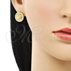 Arete Dormilona 02.379.0035 Oro Laminado, con Marfil Perla, Pulido, Tono Dorado