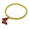 Pulsera Elegante 03.341.0112.3.07 Oro Laminado, Diseño de Bead Expandible y Mariposa, con Light Siam Cristal and Blanca Micro Pave, Pulido, Tono Dorado (04 MM Thickness, 7 Inches Length)