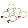 Pulsera Elegante 03.341.0112.3.07 Oro Laminado, Diseño de Bead Expandible y Mariposa, con Light Siam Cristal and Blanca Micro Pave, Pulido, Tono Dorado (04 MM Thickness, 7 Inches Length)