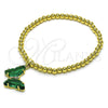 Pulsera Elegante 03.341.0112.4.07 Oro Laminado, Diseño de Bead Expandible y Mariposa, con Emerald Cristal and Blanca Micro Pave, Pulido, Tono Dorado (04 MM Thickness, 7 Inches Length)